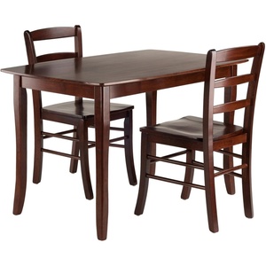 image:imageWinsome Inglewood 3PC Set Table w 2 Ladderback Chairs Dining Walnut