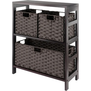 image:imageWinsome Leo 3Tiered Ladder Shelves Modern amp Practical Open Display Bookshelves for Living Room Den Office Bedroom Functional Home Decor Furniture2 Tier  3 Baskets