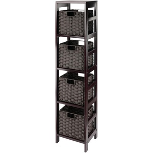 image:imageWinsome Leo 3Tiered Ladder Shelves Modern amp Practical Open Display Bookshelves for Living Room Den Office Bedroom Functional Home Decor Furniture4 Tier Narrow