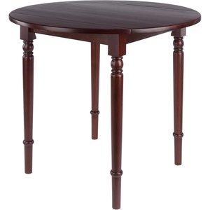 image:imageWinsome Sorella Round Double Drop Leaf Dining Table for Dining Room 30 Natural amp WhiteWalnut