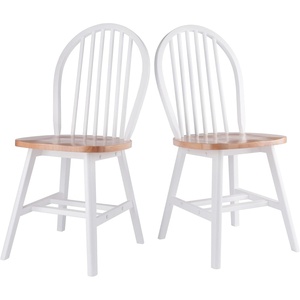image:imageWinsome Windsor 2Piece Chair Set Natural  Classic Ladder Backed Kitchen amp Dining Room Chairs Simple Elegant Home Seating Solution Great for Office Hallway BedroomNatural  White