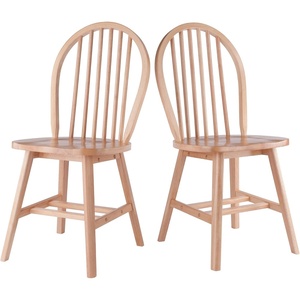 image:imageWinsome Windsor 2Piece Chair Set Natural  Classic Ladder Backed Kitchen amp Dining Room Chairs Simple Elegant Home Seating Solution Great for Office Hallway BedroomNatural