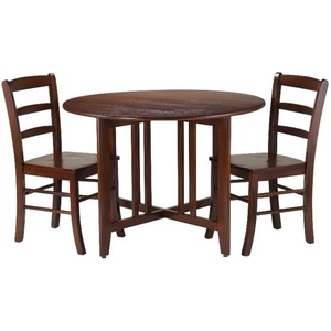 image:imageWinsome Wood Alamo 5Pc Round Drop Leaf Table with 4 Ladder Back2 Chairs