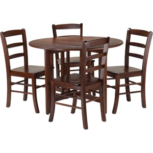 image:imageWinsome Wood Alamo 5Pc Round Drop Leaf Table with 4 Ladder Back4 Chairs