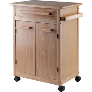 image:imageWinsome Wood Kitchen Cart Natural Single Drawer 82027  Rolling Utility amp Serving Cart for Snacks Drinks Kitchen Essentials Storage amp Organization for Home or ApartmentStorage Cart