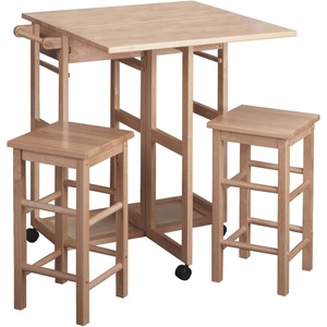 image:imageWinsome Wood Suzanne Kitchen Square Natural Beech  Convenient Sturdy Mobile Kitchen amp Dining Room Table amp Chairs with Storage for Small Spaces Dorms ApartmentsBeech