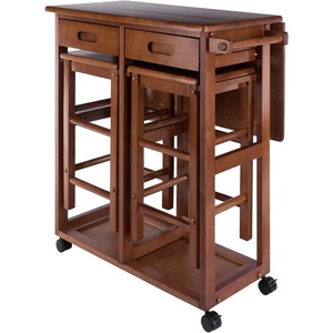 image:imageWinsome Wood Suzanne Kitchen Square Natural Beech  Convenient Sturdy Mobile Kitchen amp Dining Room Table amp Chairs with Storage for Small Spaces Dorms ApartmentsTeak