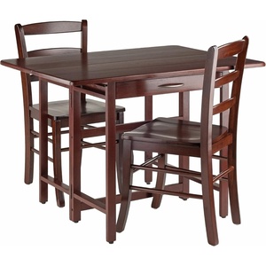 image:imageWinsome Wood Taylor 3Pc Set Drop Leaf Table amp 2 Ladder Back Chairs