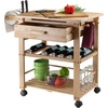 image:imageWinsome Finland Kitchen Natural  Rolling Utility amp Serving Cart with Wheels for Snacks Drinks Kitchen Essentials Storage amp Organization for Home Apartment