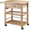 image:imageWinsome Finland Kitchen Natural  Rolling Utility amp Serving Cart with Wheels for Snacks Drinks Kitchen Essentials Storage amp Organization for Home Apartment