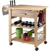 image:imageWinsome Finland Kitchen Natural  Rolling Utility amp Serving Cart with Wheels for Snacks Drinks Kitchen Essentials Storage amp Organization for Home Apartment