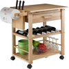 image:imageWinsome Finland Kitchen Natural  Rolling Utility amp Serving Cart with Wheels for Snacks Drinks Kitchen Essentials Storage amp Organization for Home Apartment