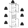 image:imageWinsome Wood Alps Tall Cabinet with Glass Door and Drawer  Easy to Store Portable Fold Up Table Set for Kitchen Living Room TV Dining Crafts Puzzles Work From Home