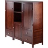 image:imageWinsome Brooke 3Pc Jelly Cupboard Set 47 High 52 Wide Walnut
