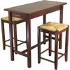 image:imageWinsome Sally 3Pc Breakfast Table Set with 2 Rush Seat Stools