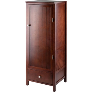 image:imageWinsome Brooke StorageOrganization Antique Walnut  Classic amp Versatile Tall Side Cupboard with Storage Shelves Organization in Kitchen Dining Room Living Room Home OfficeWalnut