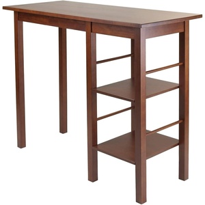 image:imageWinsome Egan Breakfast Table with 2 Shelves  Sturdy amp Stylish Table for Eating amp Working in Kitchen Dining Room Compact Desk with Storage Classic Home DecorDining Table