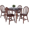 image:imageWinsome Mornay Square Dining Table with 4 Windsor Chairs 36 Wide Walnut