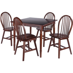 image:imageWinsome Mornay Square Dining Table with 4 Windsor Chairs 36 Wide Walnut